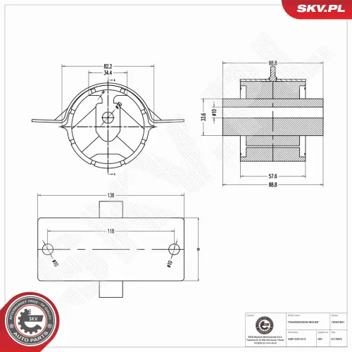Lagerung, Automatikgetriebe hinten ESEN SKV 75SKV841 Bild Lagerung, Automatikgetriebe hinten ESEN SKV 75SKV841