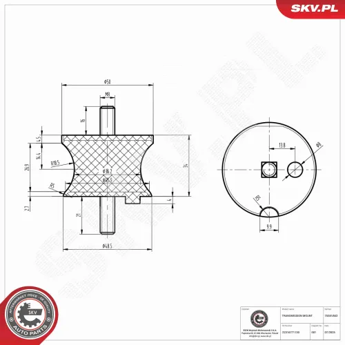 Lagerung, Automatikgetriebe hinten beidseitig ESEN SKV 75SKV842 Bild Lagerung, Automatikgetriebe hinten beidseitig ESEN SKV 75SKV842