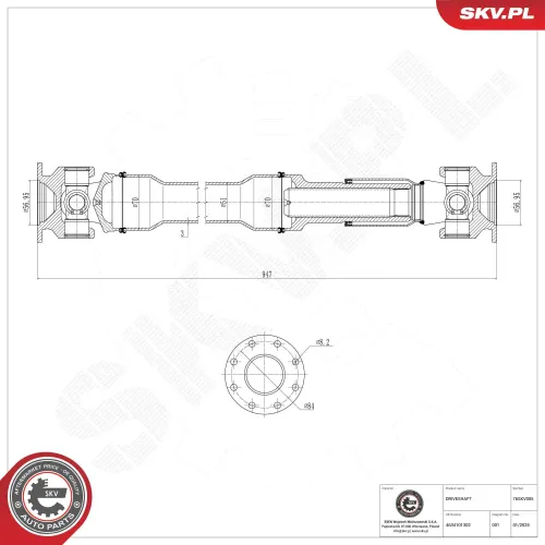 Antriebswelle Hinterachse ESEN SKV 76SKV005 Bild Antriebswelle Hinterachse ESEN SKV 76SKV005