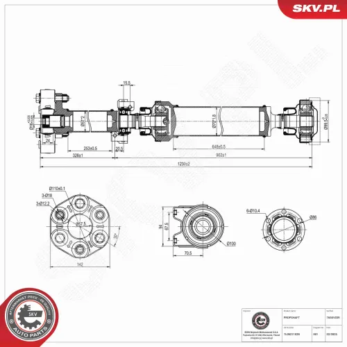 Antriebswelle Hinterachse ESEN SKV 76SKV039 Bild Antriebswelle Hinterachse ESEN SKV 76SKV039