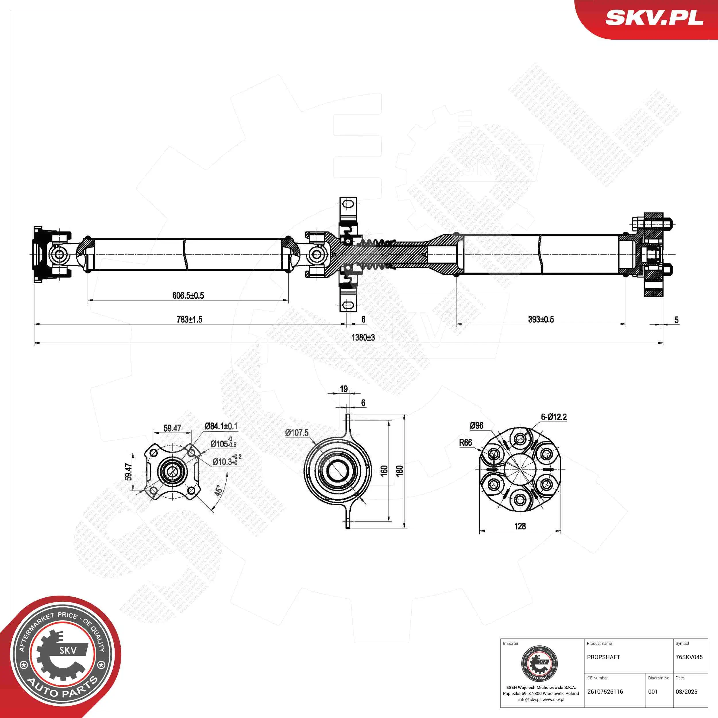 Antriebswelle Hinterachse ESEN SKV 76SKV045