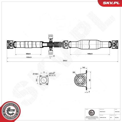 Antriebswelle Hinterachse ESEN SKV 76SKV054 Bild Antriebswelle Hinterachse ESEN SKV 76SKV054