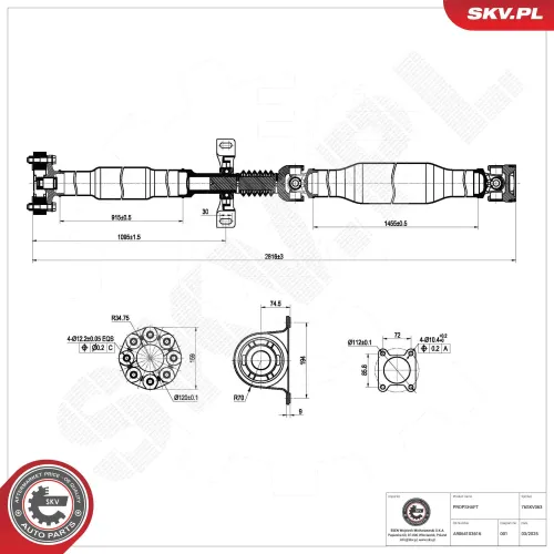 Antriebswelle Hinterachse ESEN SKV 76SKV063 Bild Antriebswelle Hinterachse ESEN SKV 76SKV063