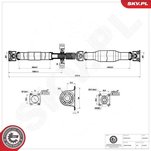Antriebswelle Hinterachse ESEN SKV 76SKV065 Bild Antriebswelle Hinterachse ESEN SKV 76SKV065
