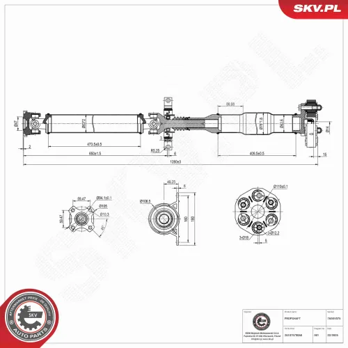 Antriebswelle Hinterachse ESEN SKV 76SKV075 Bild Antriebswelle Hinterachse ESEN SKV 76SKV075