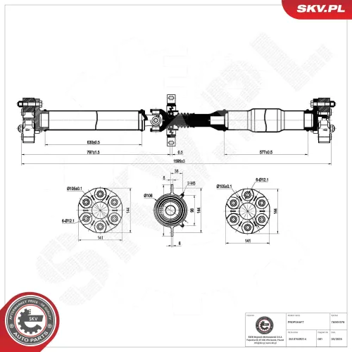 Antriebswelle Hinterachse ESEN SKV 76SKV078 Bild Antriebswelle Hinterachse ESEN SKV 76SKV078