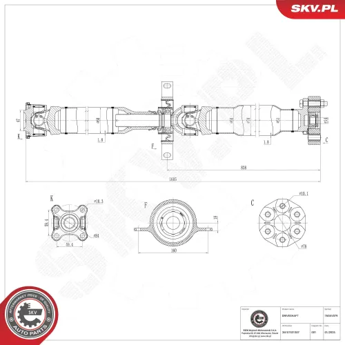 Antriebswelle Hinterachse ESEN SKV 76SKV079 Bild Antriebswelle Hinterachse ESEN SKV 76SKV079