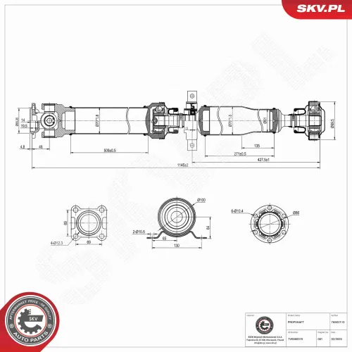 Antriebswelle Hinterachse ESEN SKV 76SKV113 Bild Antriebswelle Hinterachse ESEN SKV 76SKV113