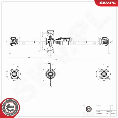 Antriebswelle Hinterachse ESEN SKV 76SKV133 Bild Antriebswelle Hinterachse ESEN SKV 76SKV133