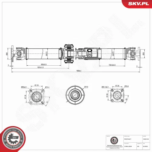 Antriebswelle Hinterachse ESEN SKV 76SKV162 Bild Antriebswelle Hinterachse ESEN SKV 76SKV162