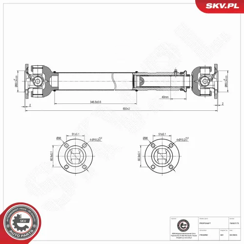 Antriebswelle Vorderachse ESEN SKV 76SKV173 Bild Antriebswelle Vorderachse ESEN SKV 76SKV173