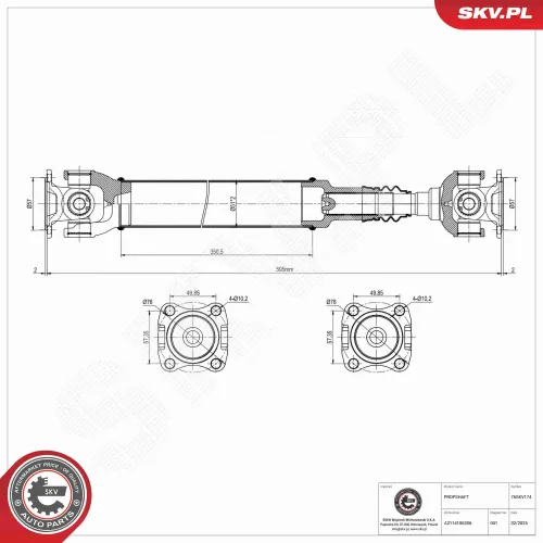 Antriebswelle Vorderachse ESEN SKV 76SKV174 Bild Antriebswelle Vorderachse ESEN SKV 76SKV174