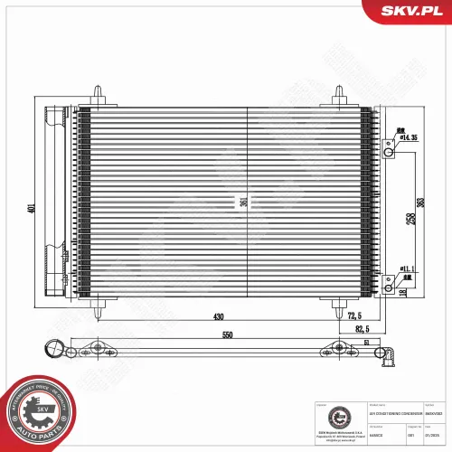 Kondensator, Klimaanlage ESEN SKV 86SKV002 Bild Kondensator, Klimaanlage ESEN SKV 86SKV002