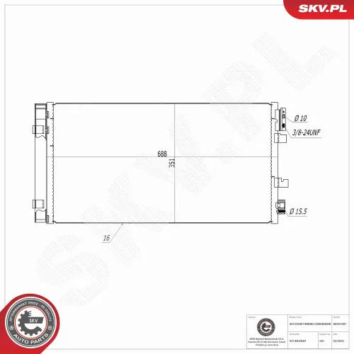 Kondensator, Klimaanlage ESEN SKV 86SKV007 Bild Kondensator, Klimaanlage ESEN SKV 86SKV007