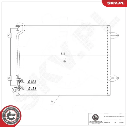 Kondensator, Klimaanlage ESEN SKV 86SKV013 Bild Kondensator, Klimaanlage ESEN SKV 86SKV013