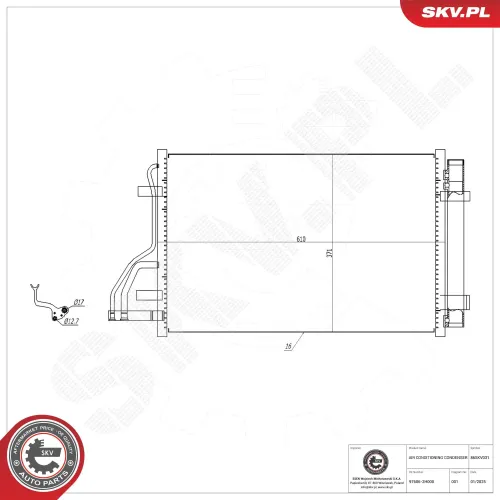 Kondensator, Klimaanlage ESEN SKV 86SKV031 Bild Kondensator, Klimaanlage ESEN SKV 86SKV031