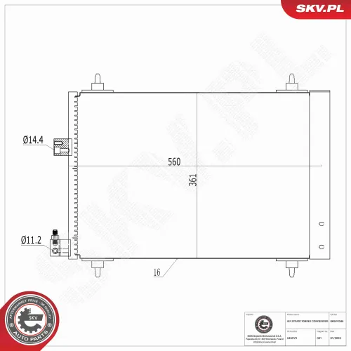 Kondensator, Klimaanlage ESEN SKV 86SKV046 Bild Kondensator, Klimaanlage ESEN SKV 86SKV046