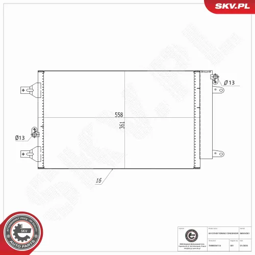 Kondensator, Klimaanlage ESEN SKV 86SKV051 Bild Kondensator, Klimaanlage ESEN SKV 86SKV051