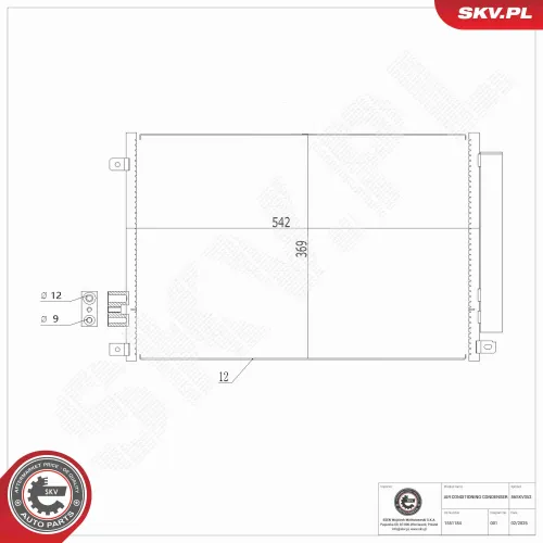 Kondensator, Klimaanlage ESEN SKV 86SKV052 Bild Kondensator, Klimaanlage ESEN SKV 86SKV052