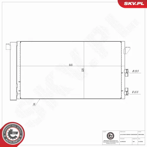 Kondensator, Klimaanlage ESEN SKV 86SKV056 Bild Kondensator, Klimaanlage ESEN SKV 86SKV056