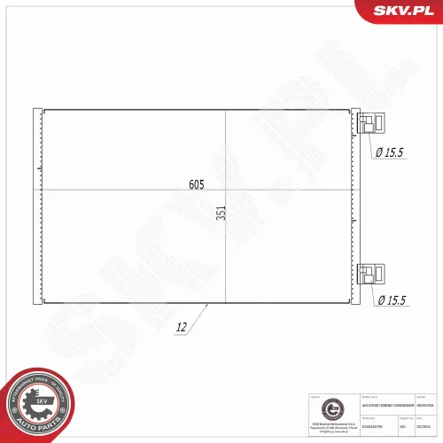Kondensator, Klimaanlage ESEN SKV 86SKV058 Bild Kondensator, Klimaanlage ESEN SKV 86SKV058