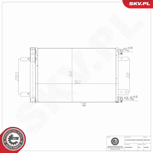 Kondensator, Klimaanlage ESEN SKV 86SKV060 Bild Kondensator, Klimaanlage ESEN SKV 86SKV060