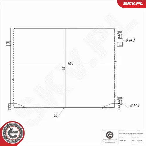 Kondensator, Klimaanlage ESEN SKV 86SKV062 Bild Kondensator, Klimaanlage ESEN SKV 86SKV062