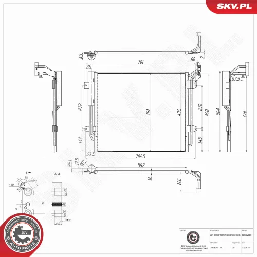 Kondensator, Klimaanlage ESEN SKV 86SKV065 Bild Kondensator, Klimaanlage ESEN SKV 86SKV065