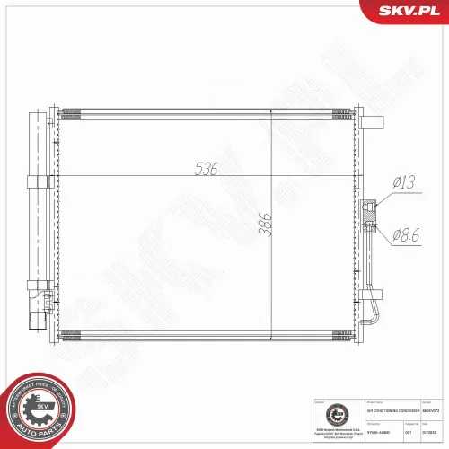 Kondensator, Klimaanlage ESEN SKV 86SKV072 Bild Kondensator, Klimaanlage ESEN SKV 86SKV072