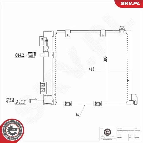 Kondensator, Klimaanlage ESEN SKV 86SKV073 Bild Kondensator, Klimaanlage ESEN SKV 86SKV073