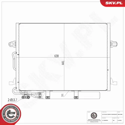 Kondensator, Klimaanlage ESEN SKV 86SKV084 Bild Kondensator, Klimaanlage ESEN SKV 86SKV084