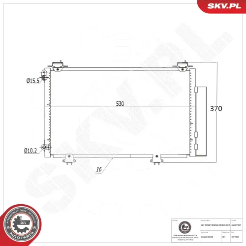 Kondensator, Klimaanlage ESEN SKV 86SKV087 Bild Kondensator, Klimaanlage ESEN SKV 86SKV087