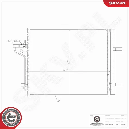 Kondensator, Klimaanlage ESEN SKV 86SKV094 Bild Kondensator, Klimaanlage ESEN SKV 86SKV094