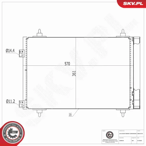 Kondensator, Klimaanlage ESEN SKV 86SKV101 Bild Kondensator, Klimaanlage ESEN SKV 86SKV101