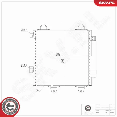 Kondensator, Klimaanlage ESEN SKV 86SKV111 Bild Kondensator, Klimaanlage ESEN SKV 86SKV111