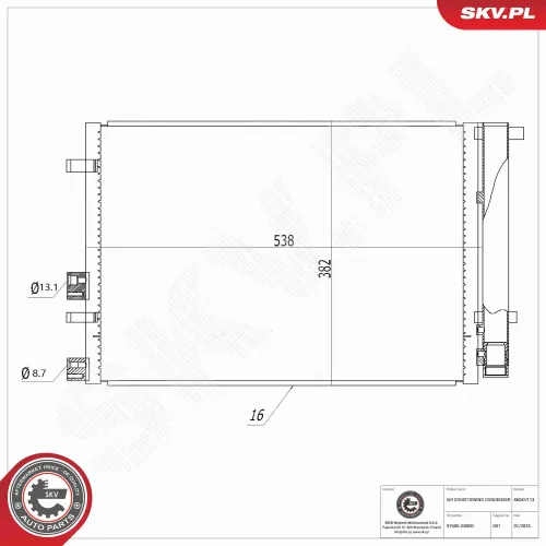 Kondensator, Klimaanlage ESEN SKV 86SKV113 Bild Kondensator, Klimaanlage ESEN SKV 86SKV113