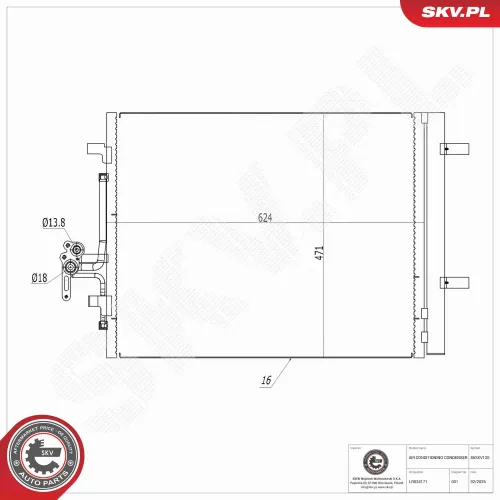 Kondensator, Klimaanlage ESEN SKV 86SKV120 Bild Kondensator, Klimaanlage ESEN SKV 86SKV120