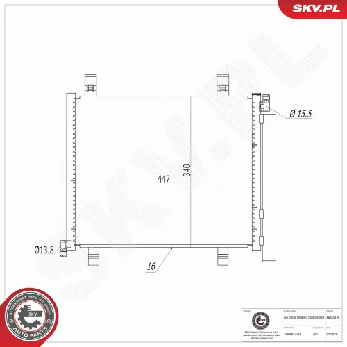 Kondensator, Klimaanlage ESEN SKV 86SKV125 Bild Kondensator, Klimaanlage ESEN SKV 86SKV125