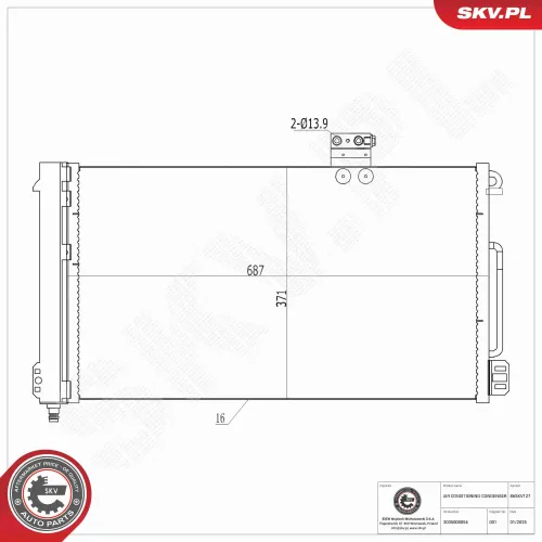 Kondensator, Klimaanlage ESEN SKV 86SKV127 Bild Kondensator, Klimaanlage ESEN SKV 86SKV127