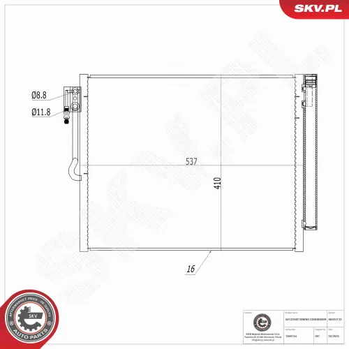 Kondensator, Klimaanlage ESEN SKV 86SKV133 Bild Kondensator, Klimaanlage ESEN SKV 86SKV133