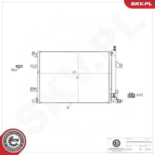 Kondensator, Klimaanlage ESEN SKV 86SKV140 Bild Kondensator, Klimaanlage ESEN SKV 86SKV140