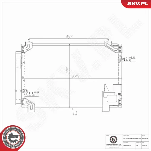 Kondensator, Klimaanlage ESEN SKV 86SKV150 Bild Kondensator, Klimaanlage ESEN SKV 86SKV150