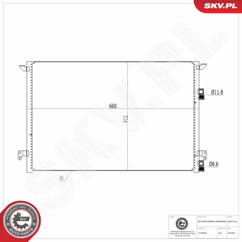 Kondensator, Klimaanlage ESEN SKV 86SKV164 Bild Kondensator, Klimaanlage ESEN SKV 86SKV164
