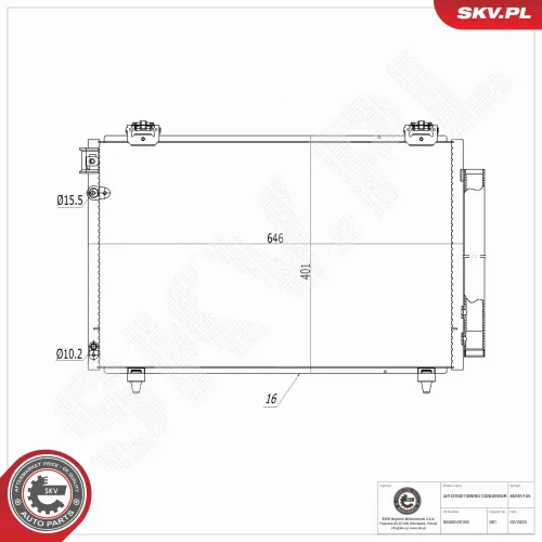 Kondensator, Klimaanlage ESEN SKV 86SKV165 Bild Kondensator, Klimaanlage ESEN SKV 86SKV165