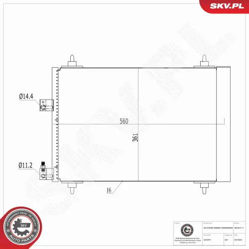Kondensator, Klimaanlage ESEN SKV 86SKV171 Bild Kondensator, Klimaanlage ESEN SKV 86SKV171