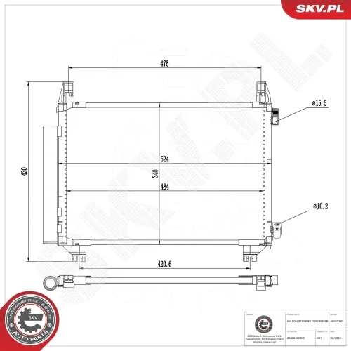Kondensator, Klimaanlage ESEN SKV 86SKV183 Bild Kondensator, Klimaanlage ESEN SKV 86SKV183