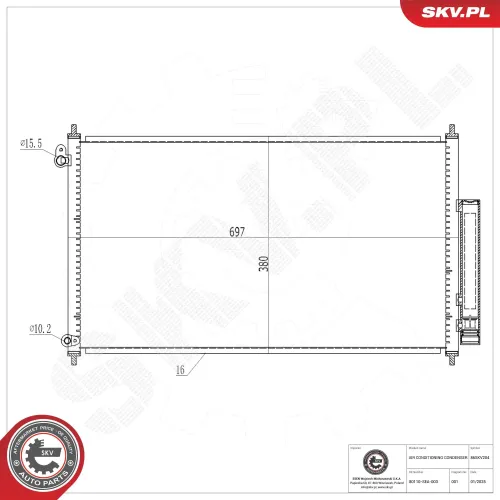Kondensator, Klimaanlage ESEN SKV 86SKV204 Bild Kondensator, Klimaanlage ESEN SKV 86SKV204