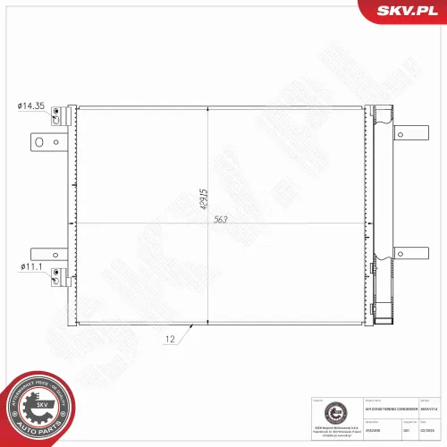 Kondensator, Klimaanlage ESEN SKV 86SKV214 Bild Kondensator, Klimaanlage ESEN SKV 86SKV214