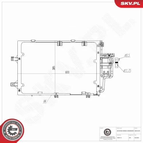 Kondensator, Klimaanlage ESEN SKV 86SKV229 Bild Kondensator, Klimaanlage ESEN SKV 86SKV229