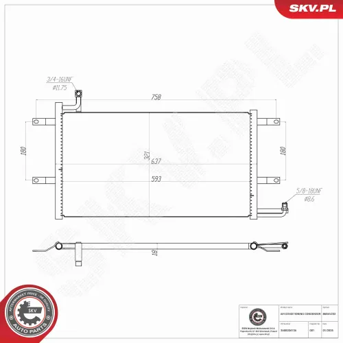 Kondensator, Klimaanlage ESEN SKV 86SKV232 Bild Kondensator, Klimaanlage ESEN SKV 86SKV232